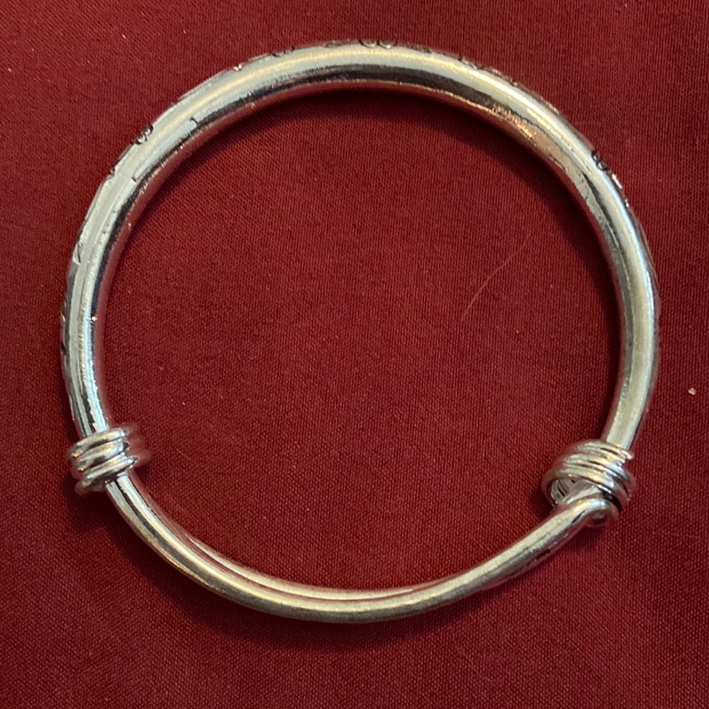 Silver Flower Engraved Bracelet
